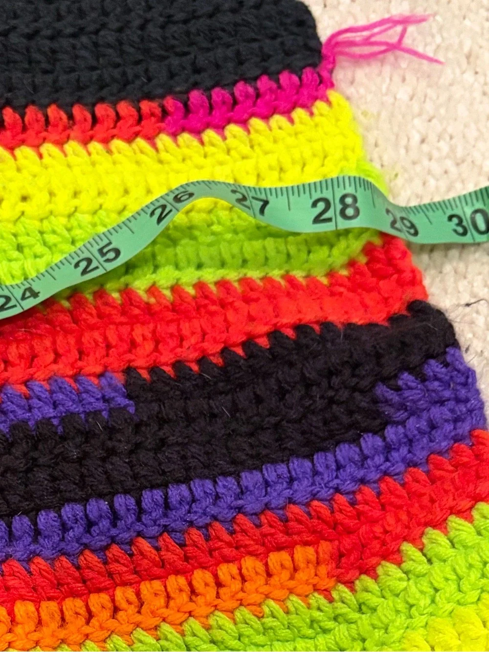 VTG Neon Crochet Baby Blanket